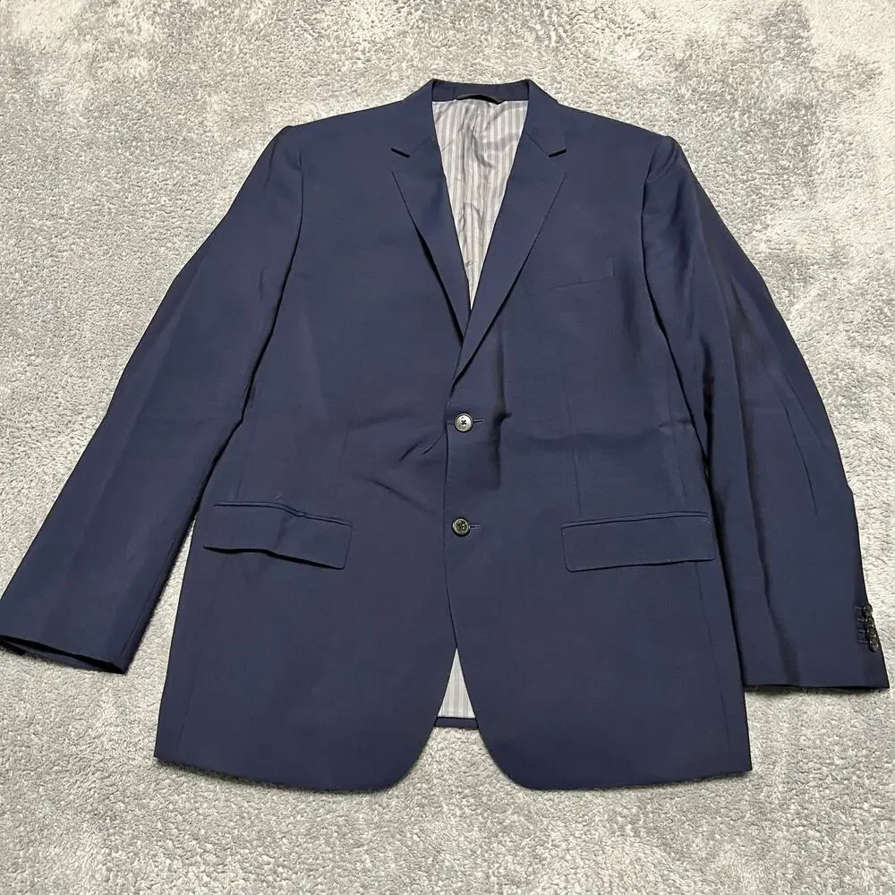 Banana Republic Jacket Mens 44R Blue Mohair Wool Blazer Marzotto 2 Button
